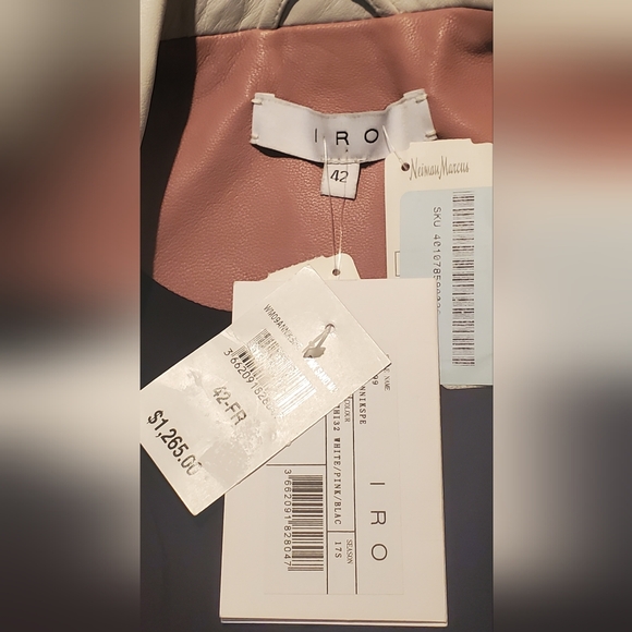 🔥Host Pick🔥NWT IRO women -size 42-leather moto Jacket-colorblock - Picture 7 of 15